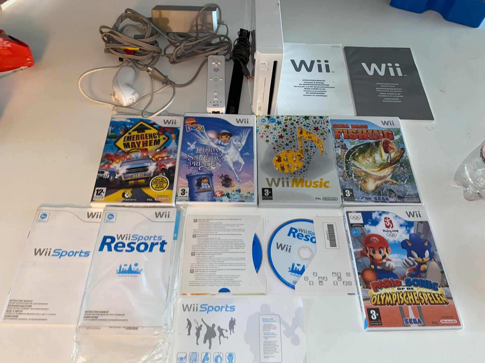Wii Console Bundel met 7 Spellen en Accessoires, Ophalen of Verzenden, Gebruikt, Met 1 controller, Met games