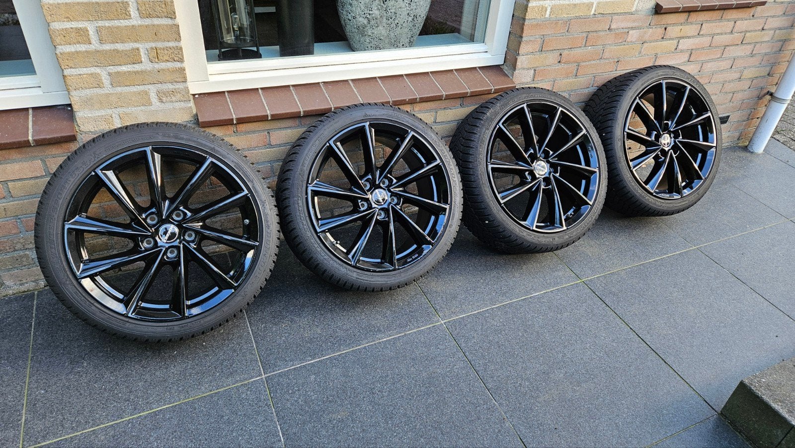 Borbet lichtmetalen velgen met Dunlop Wintersport 5 banden, 18 inch, Gebruikt, Banden en Velgen, Personenwagen