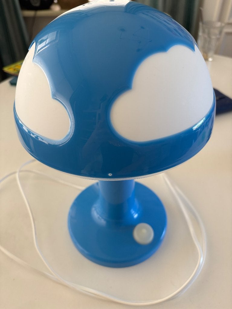 Skojig retro paddenstoellamp IKEA, Blauw, Kunststof, Gebruikt, Paddenstoellamp