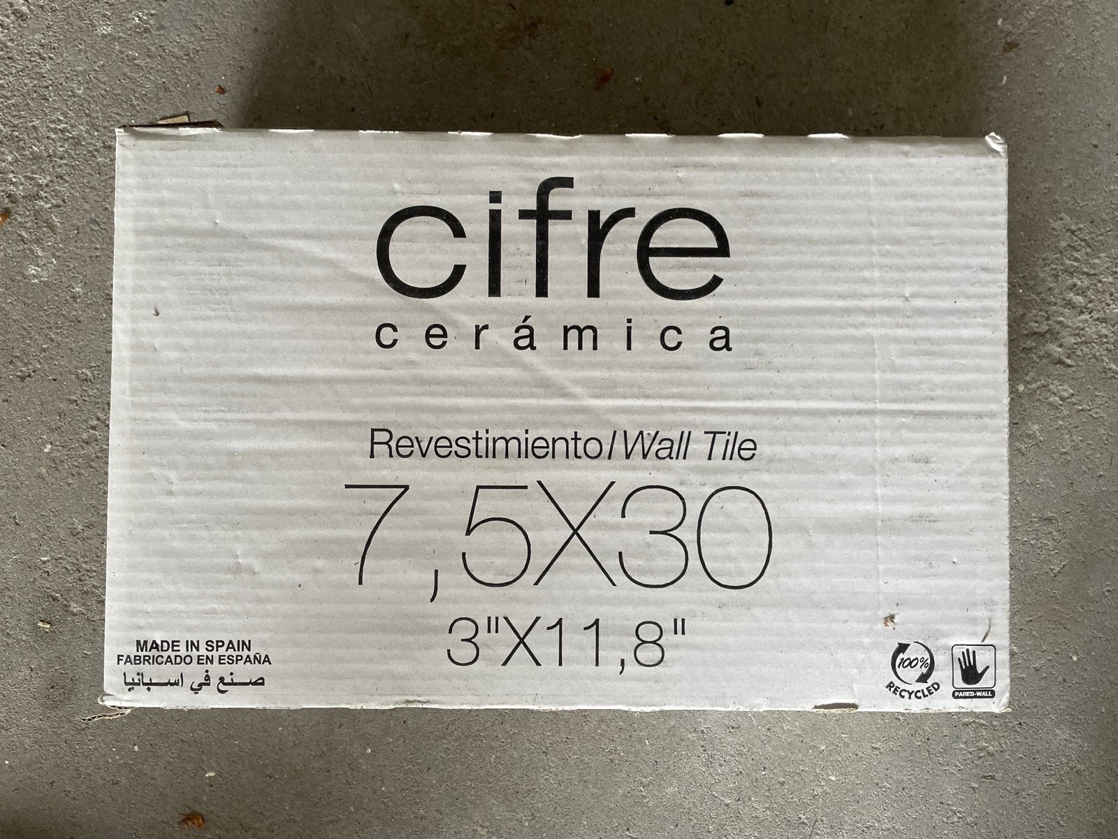 Cifre Ceramica Creme Mat Wandtegels 7,5x30cm - Nieuw in doos, Ophalen, Nieuw, Minder dan 20 cm, 20 tot 40 cm