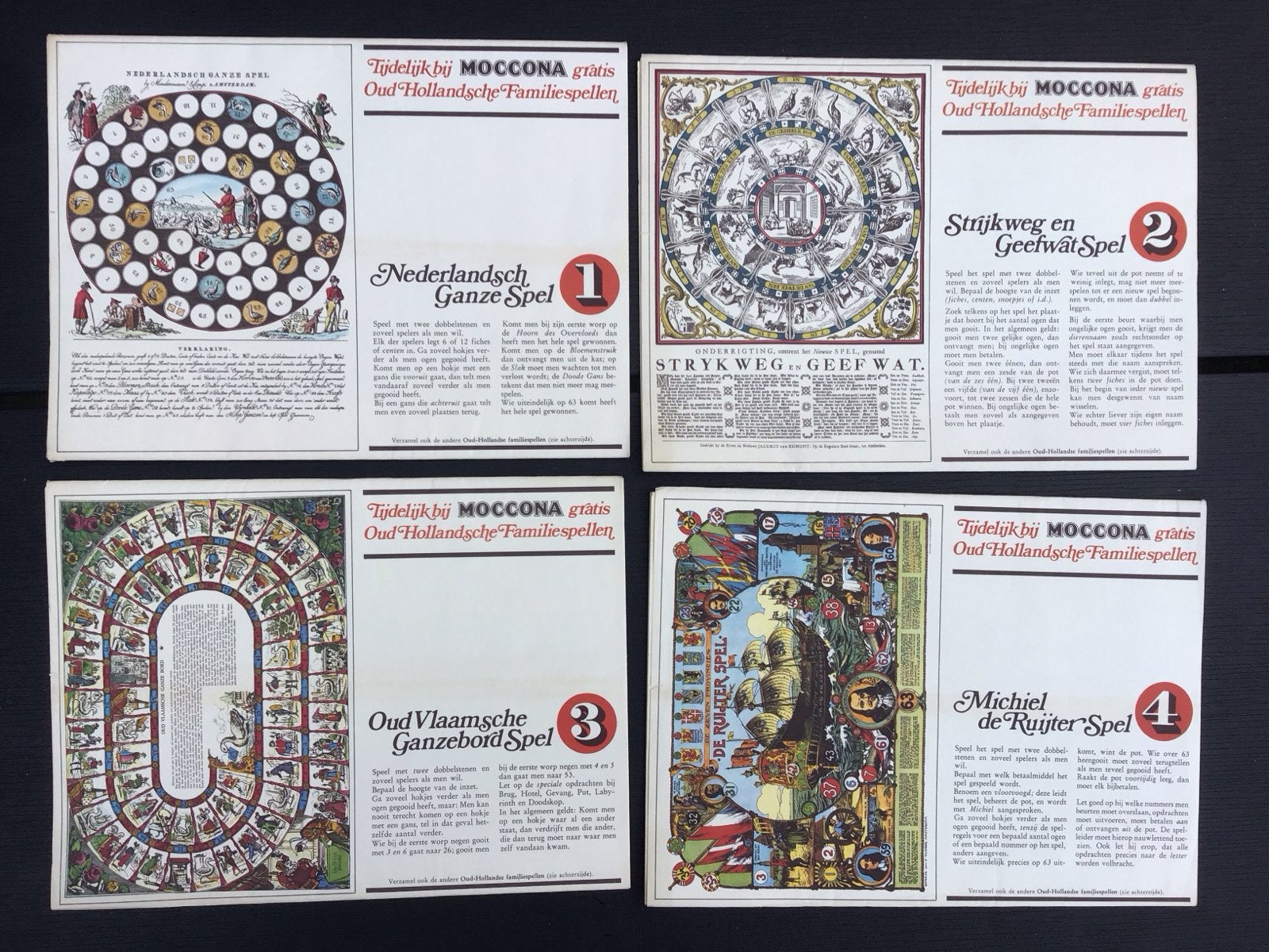 Moccona Oud-Hollandse Familiespellen (4 stuks), Ophalen of Verzenden, Zo goed als nieuw