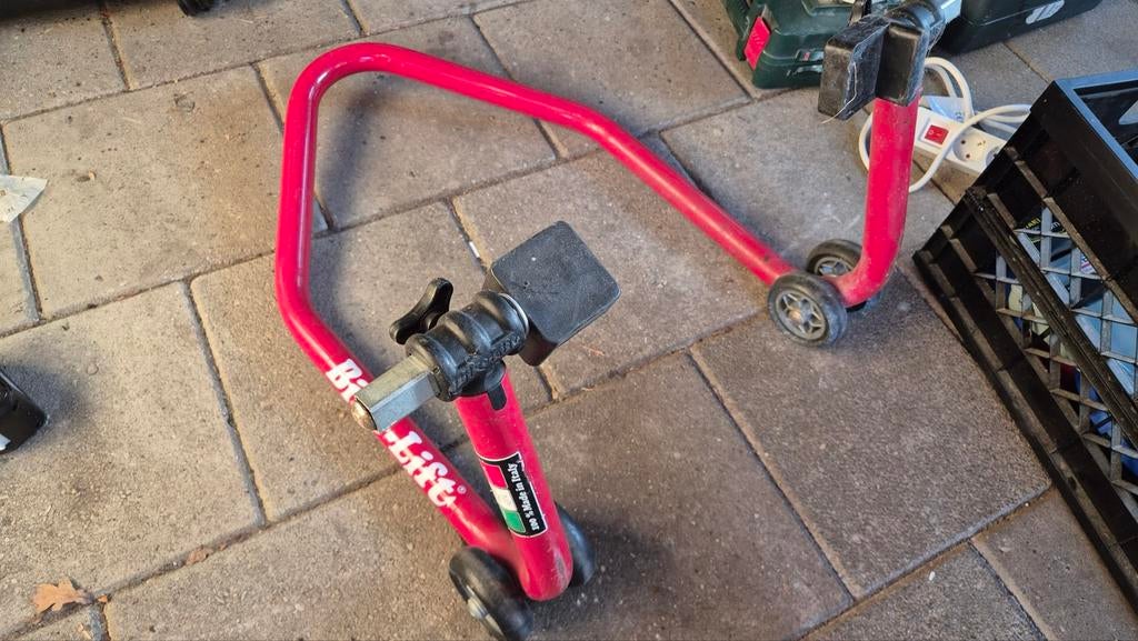 Rode paddockstand voor motorfiets, Motoren, Ophalen, Gebruikt