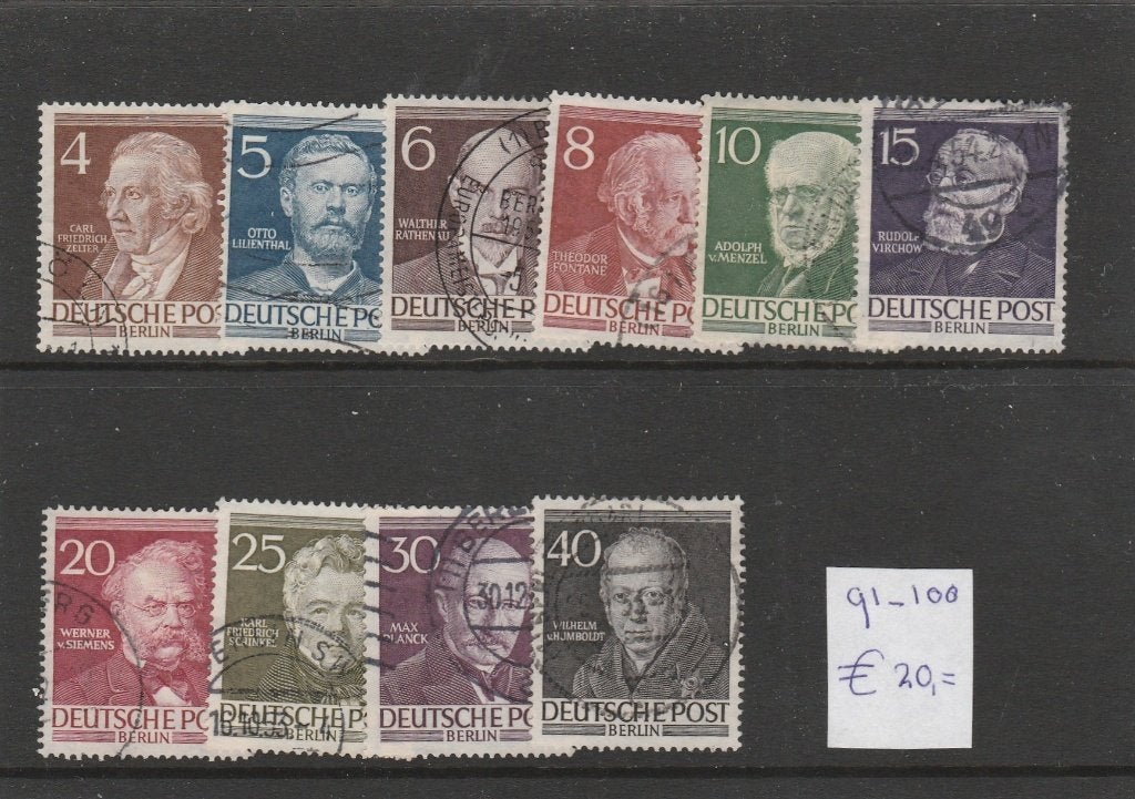 deutsche post berlin- mi 91-100, Ophalen of Verzenden, BRD