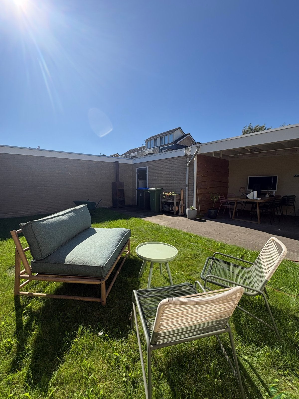 Loungeset met 2 stoelen en tafeltje, Ophalen, Gebruikt, 3 zitplaatsen, Loungeset