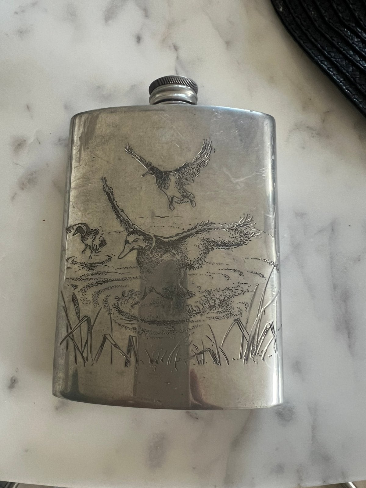 Tinnen heupfles van pewter, Antiek en Kunst, Ophalen of Verzenden