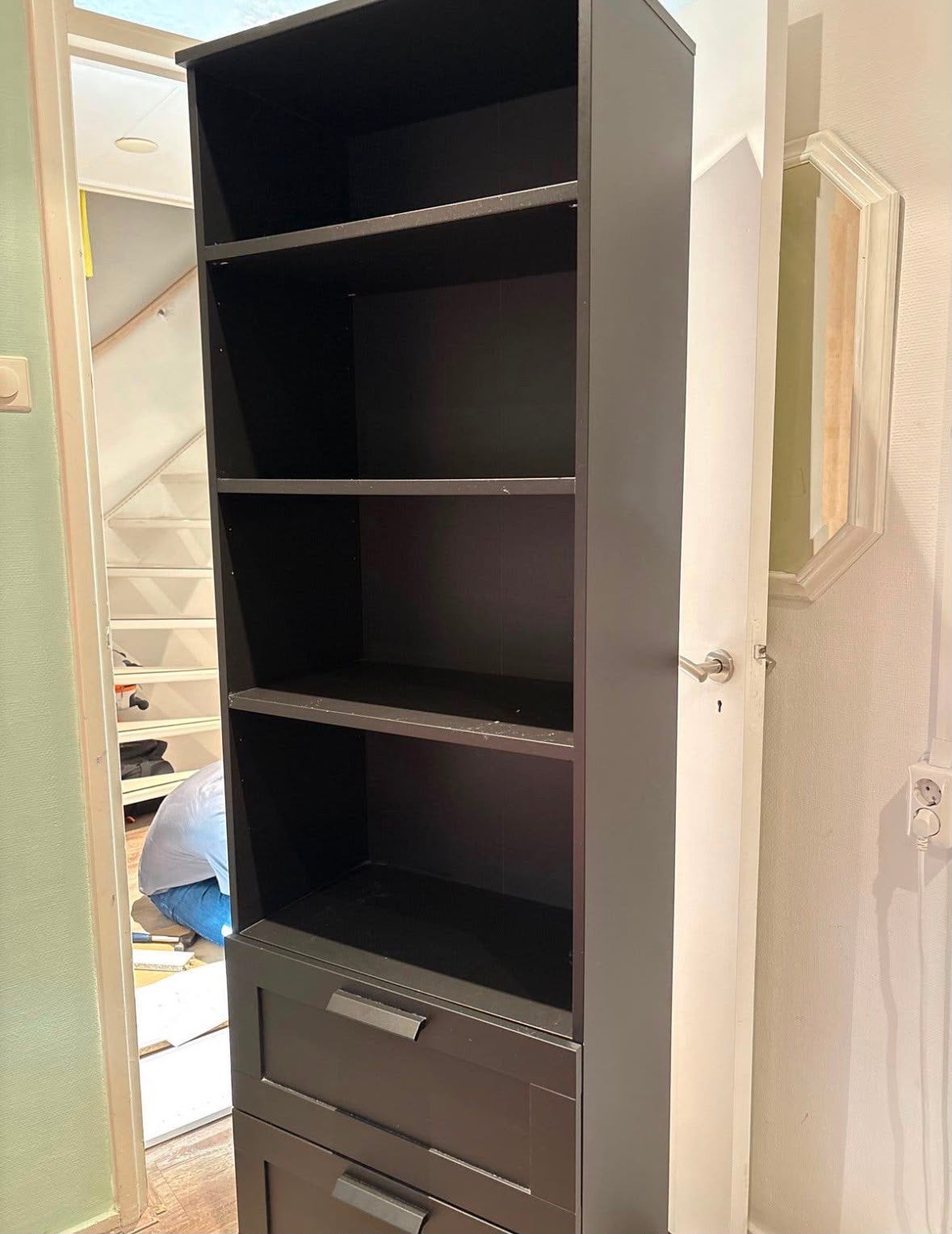 Boekenkast Zwart  Brimmes Ikea, Huis en Inrichting, Kasten | Boekenkasten, Ophalen, 50 tot 100 cm, Zo goed als nieuw, 150 tot 200 cm