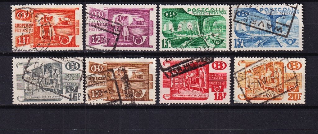 België Spoorwegzegels 1950-1952 TR322-TR329, Postzegels en Munten, Postzegels | Europa | België, Ophalen, Gestempeld, Treinen