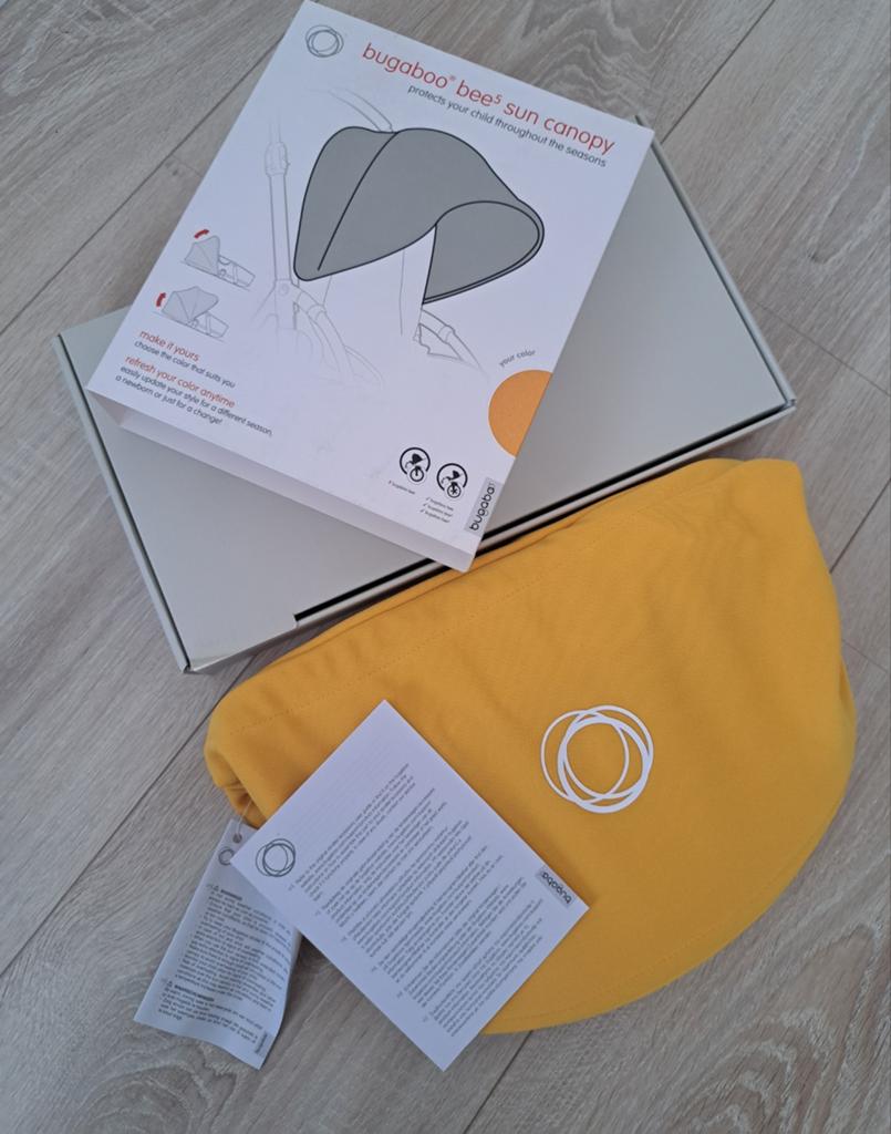 NIEUW. Bugaboo Bee 5 zonnekap
- Sunrise yellow, Ophalen of Verzenden, Nieuw, Zonnekap