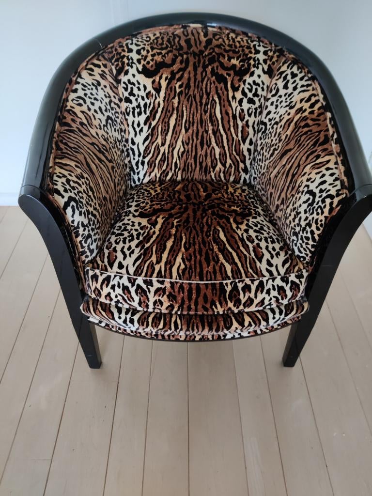 Fauteuil met dierenprint, Huis en Inrichting, Fauteuils, Stof, 50 tot 75 cm, Minder dan 75 cm, Ophalen