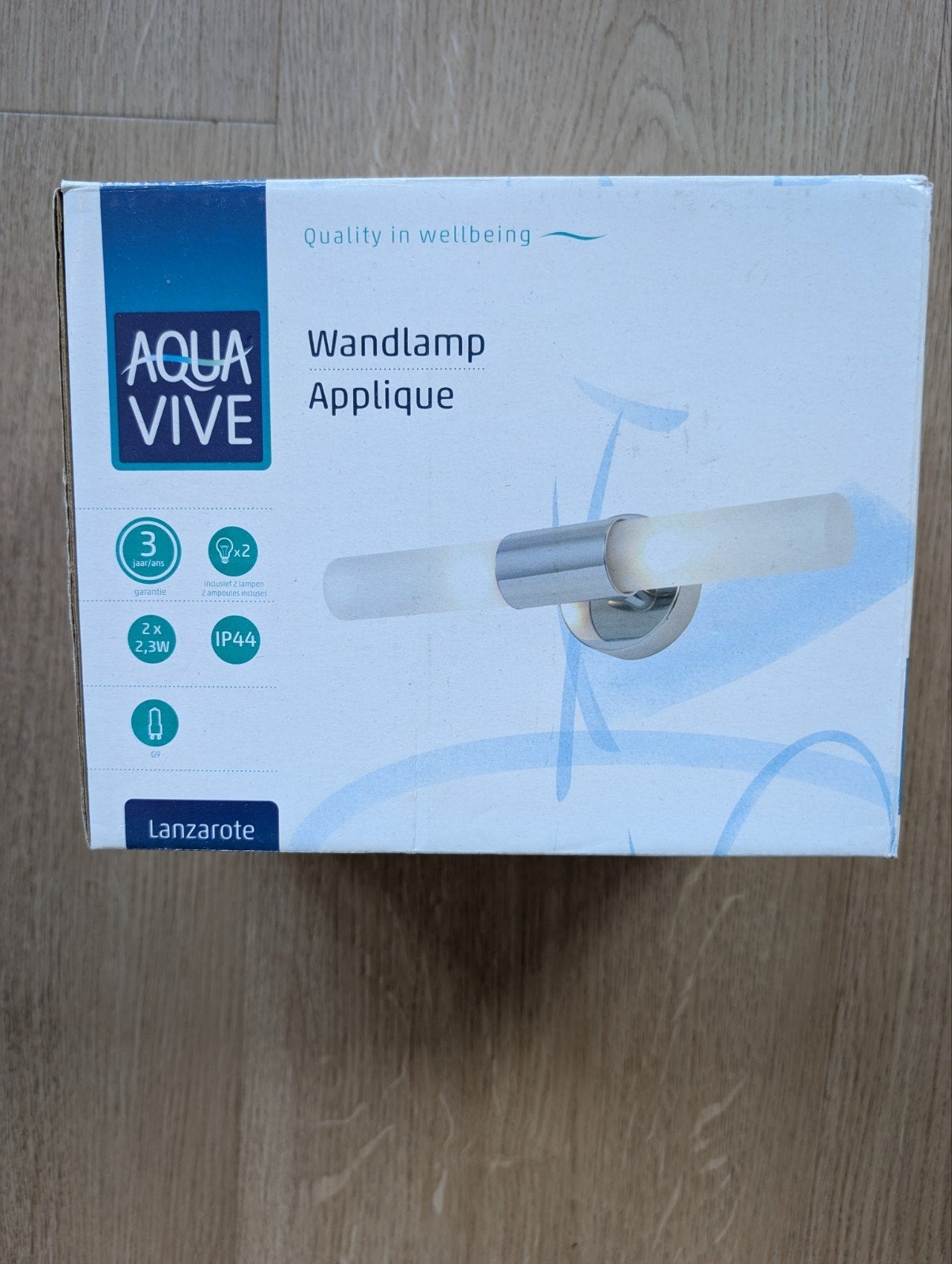 Aqua Vive Lanzarote Wandlamp - Chroom/Wit - IP44, Nieuw, Ophalen of Verzenden, Geschikt voor buiten, G9