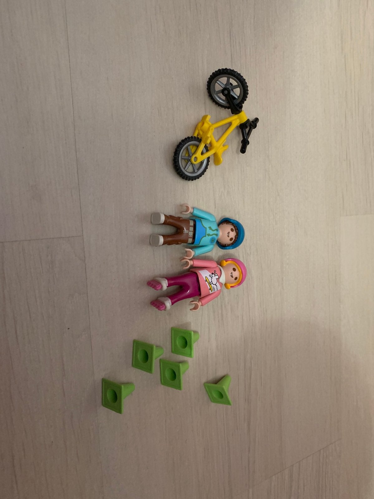 Fiets skeelers pylonen Playmobil, Ophalen of Verzenden, Zo goed als nieuw