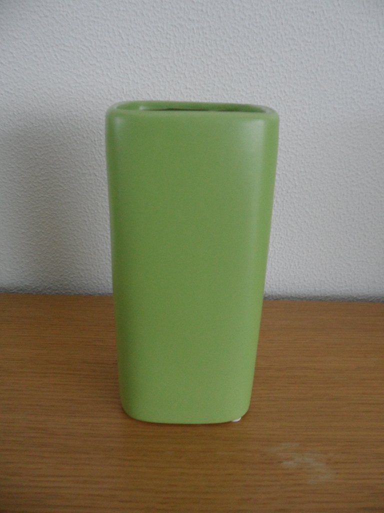 2 st lime vaas vierkant: hoogte 20,5 cm / 10x10 cm, Ophalen of Verzenden, Zo goed als nieuw