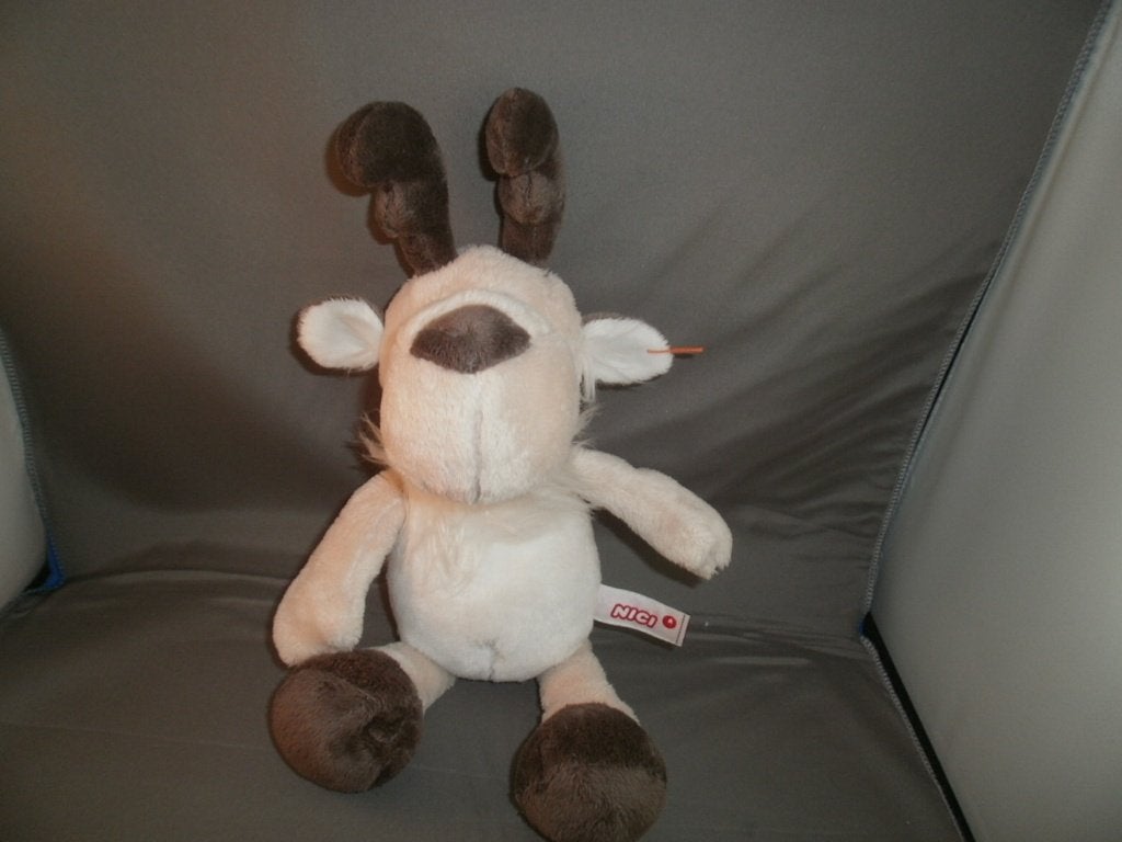 Nici hert/rendier/eland beige/bruin/wit 33 cm velours met, NICI, Disney, Overige typen, Ophalen of Verzenden