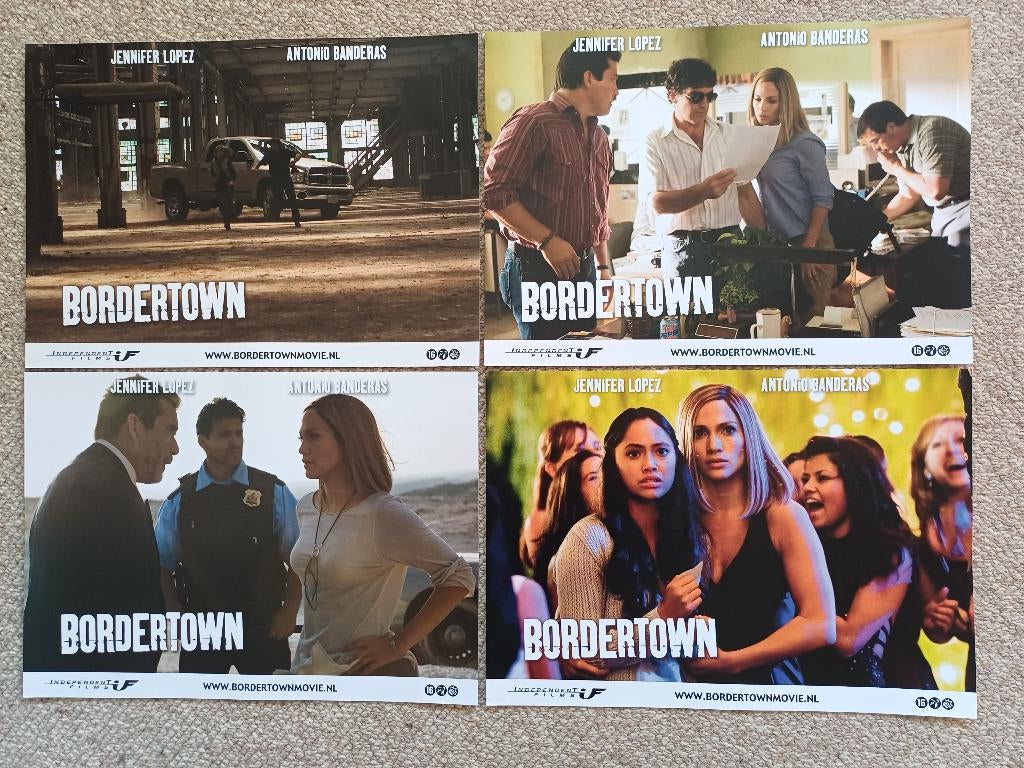 BORDERTOWN      lobbycard set., Verzamelen, Verzenden, Nieuw, Film, Foto of Kaart