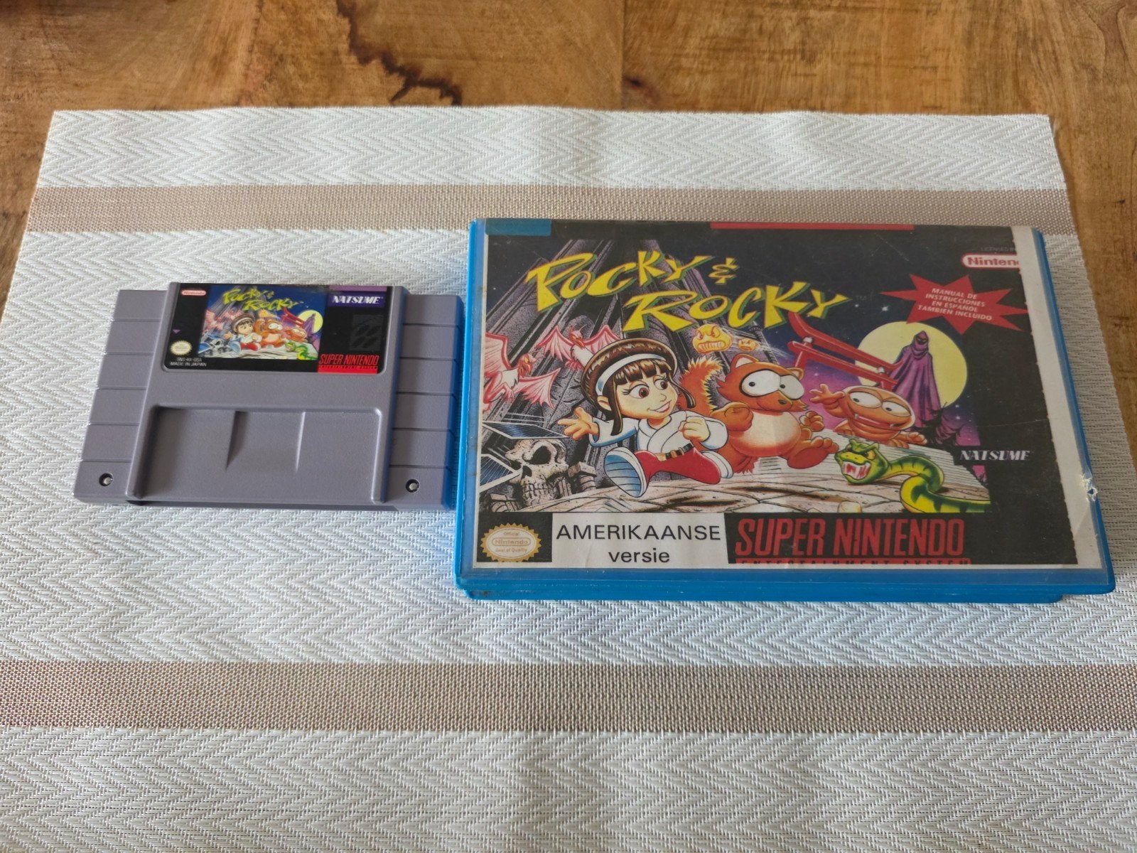 Pocky & Rocky SNES NTSC - Amerikaanse versie, Ophalen of Verzenden, Gebruikt, Zonder controller, Met games