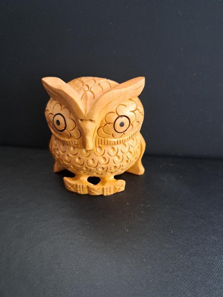 Uiltje hout, Verzamelen, Beelden en Beeldjes, Zo goed als nieuw, Dier, Ophalen of Verzenden
