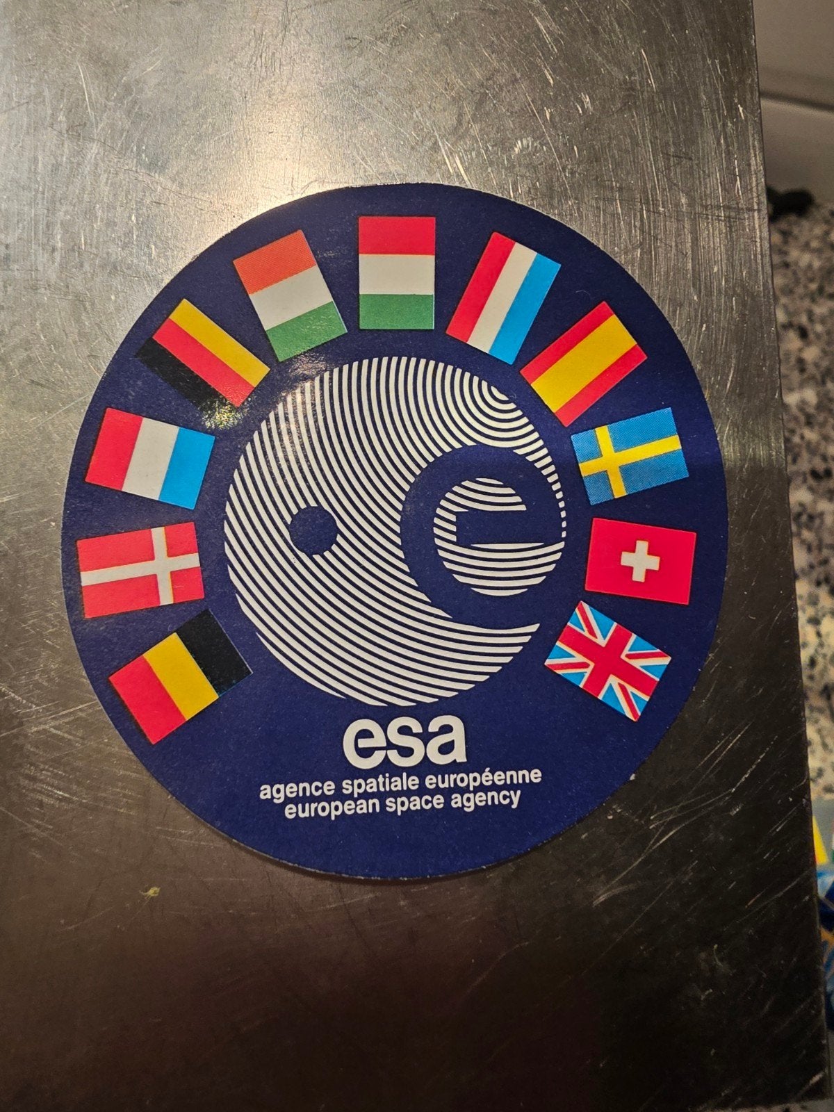 Vintage ESA Estec Ariane stickers - Ruimtevaart, Verzamelen, Ophalen of Verzenden, Gebruikt, Overige typen