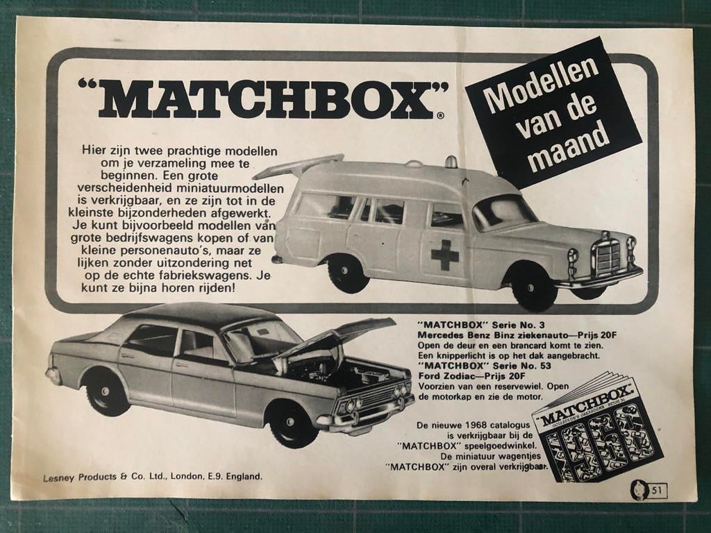 Matchbox Modellen van de Maand: Mercedes Binz & Ford Zodiac, Verzamelen, Ophalen of Verzenden