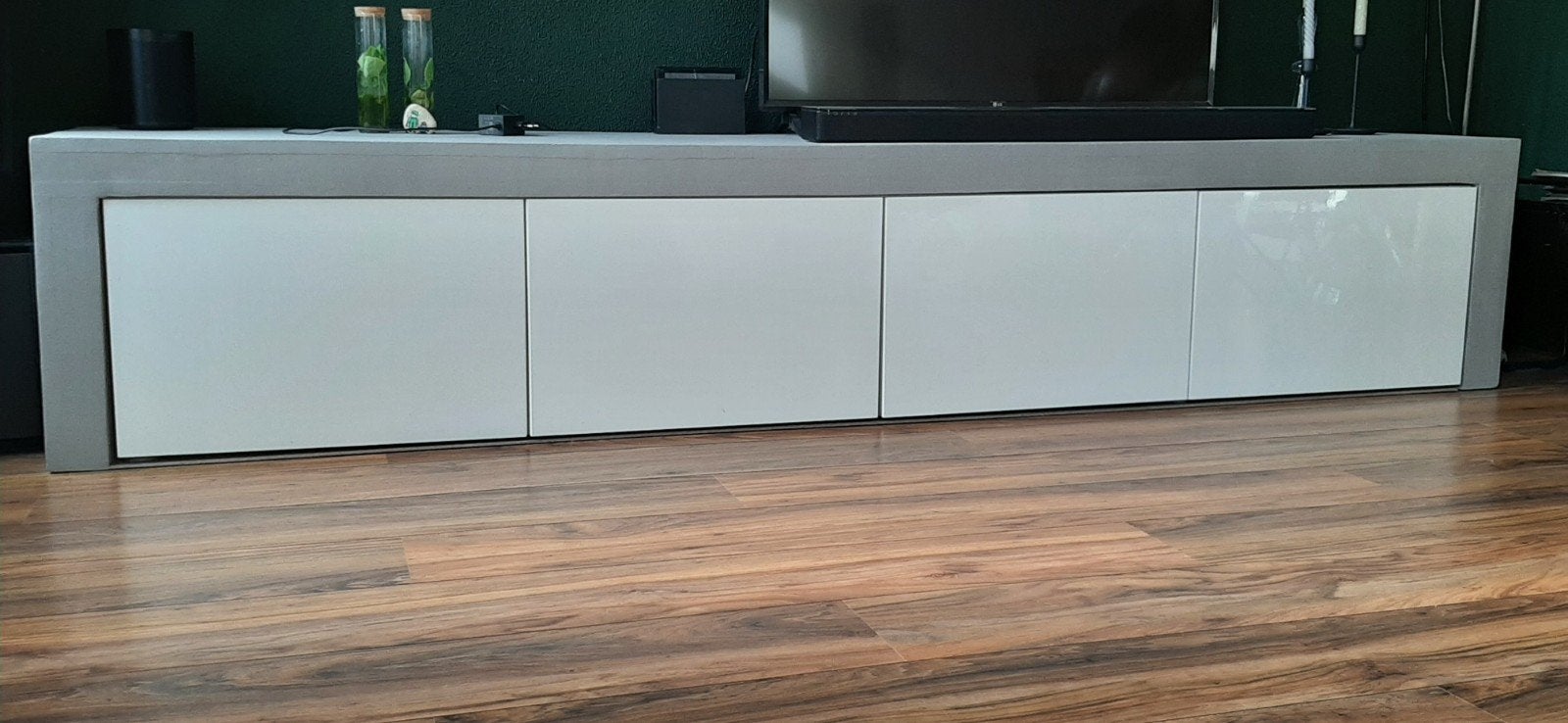 TV meubel met ombouw, Ophalen, Zo goed als nieuw, 200 cm of meer, Minder dan 100 cm