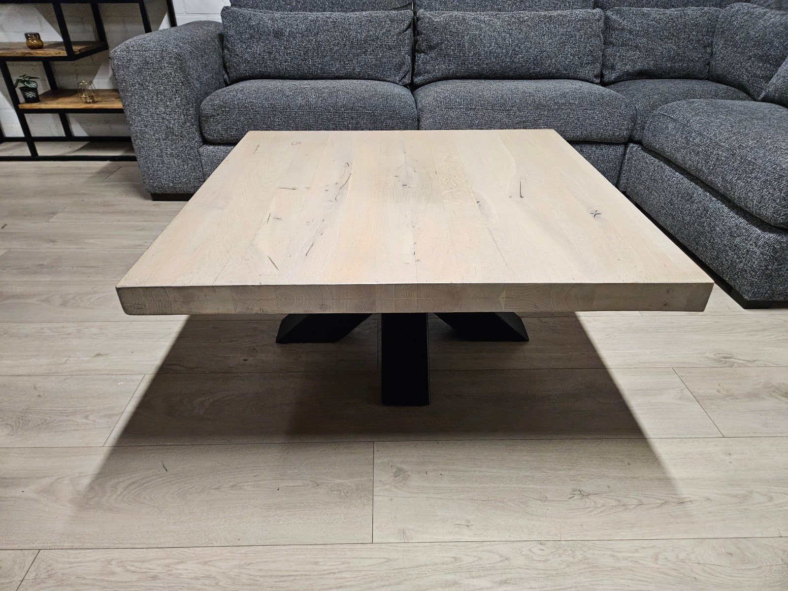 Salontafel Eikenhout Whitewash, Huis en Inrichting, Tafels | Salontafels, Ophalen, 50 tot 100 cm, 50 tot 100 cm, Eikenhout
