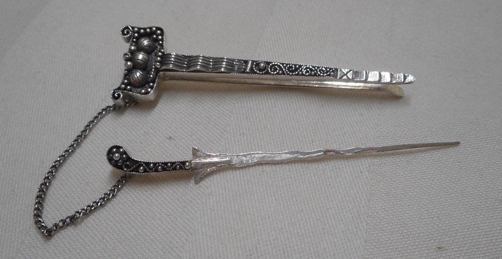 Zilveren schuifspeld zwaard (kris) nr.729, Verzenden, Zilver, Overige typen