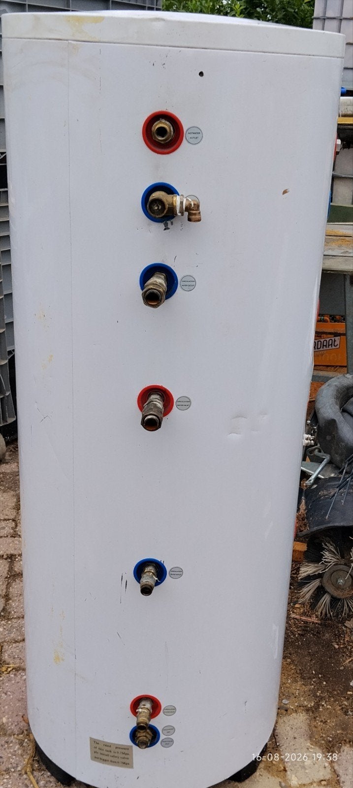 180L Sanitair Boiler met 2 Spiralen en Elementaansluiting, Ophalen, Gebruikt, Radiator, 60 tot 150 cm