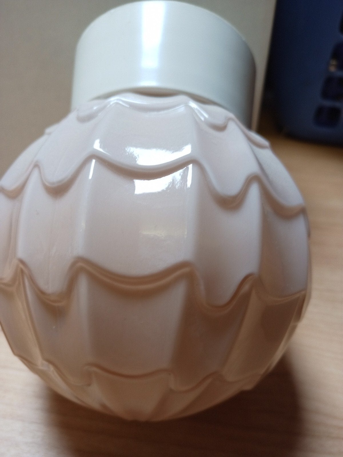 Roze waterval jaren 30-50 Thabur plafondlamp top staat., Rond, Ophalen of Verzenden, Zo goed als nieuw, Glas