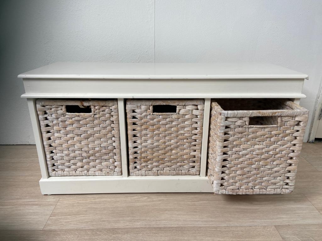 Dressoir met 3 mandjes, Huis en Inrichting, Gebruikt, 25 tot 50 cm, 50 tot 100 cm, Grenenhout