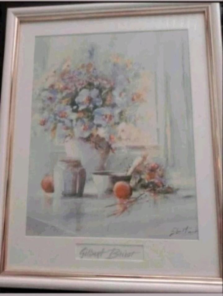 BRISOT Gilbert : ingelijst stilleven schilderij, Antiek en Kunst, Ophalen