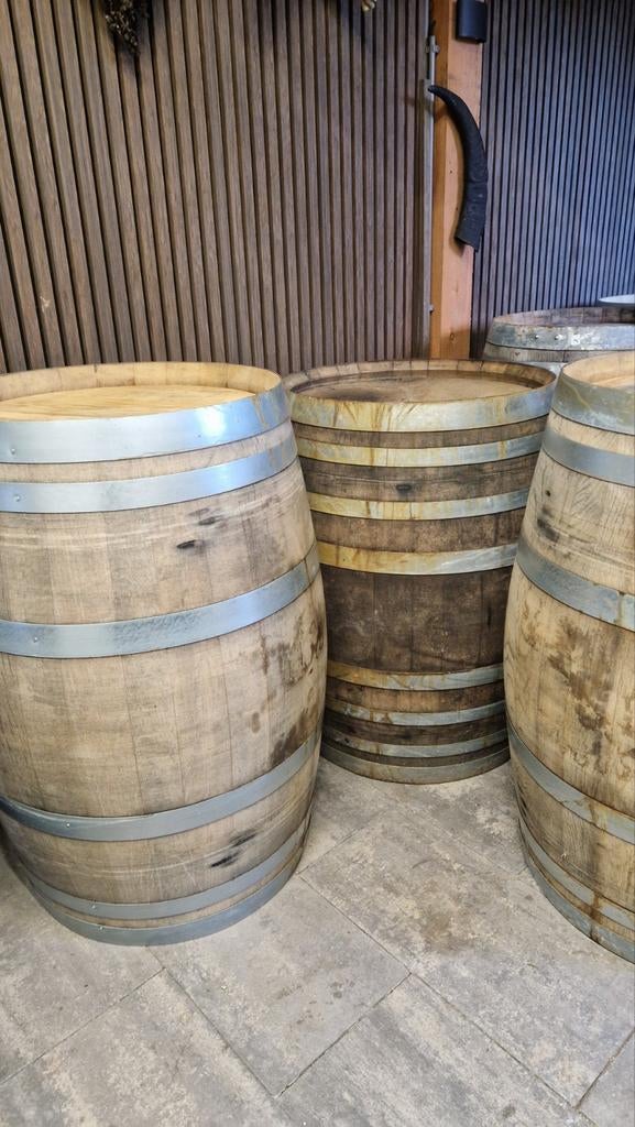 Regenton wijnvat 228 Liter eikenhout evt. met kraan + deksel, Ophalen, Met kraantje, 150 liter of meer, Nieuw