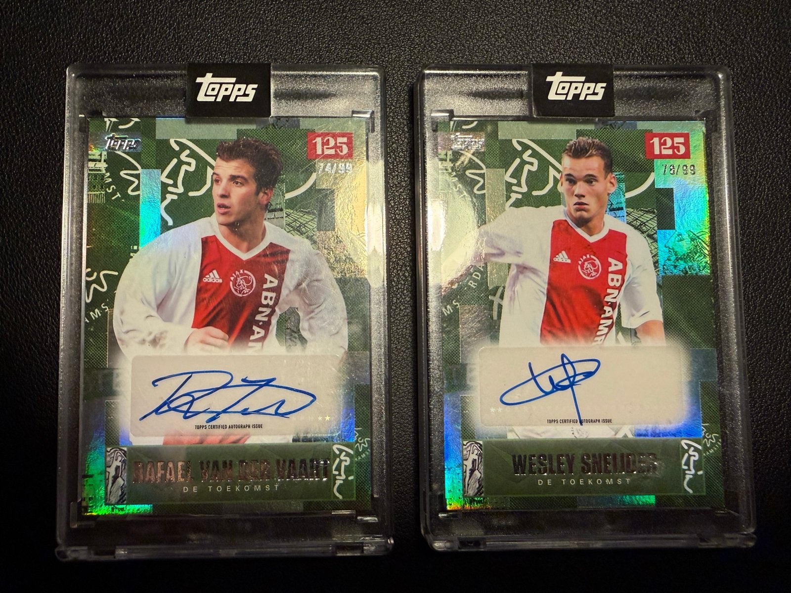Topps Ajax Van der Vaart & Sneijder auto /99, Verzenden, Zo goed als nieuw, Ajax, Spelerskaart