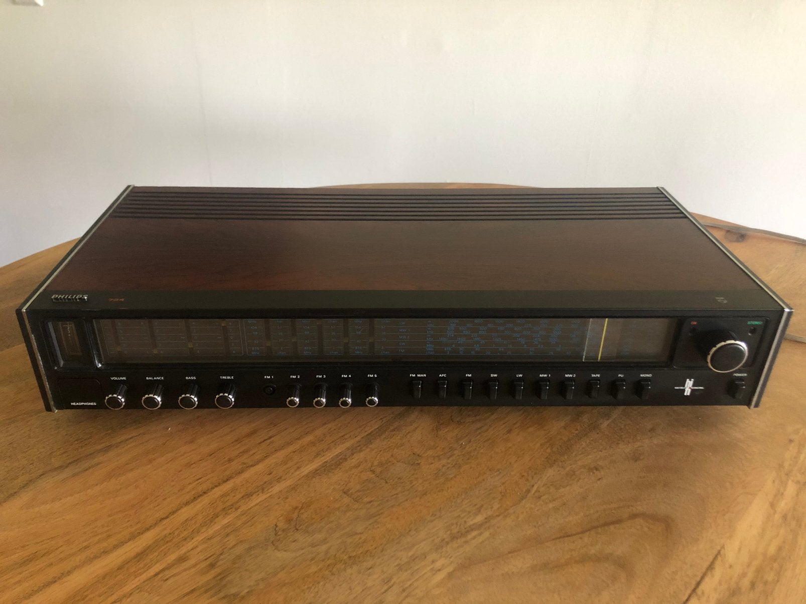Vintage Philips 734 Receiver, Ophalen, Zo goed als nieuw, Minder dan 60 watt, Overige merken