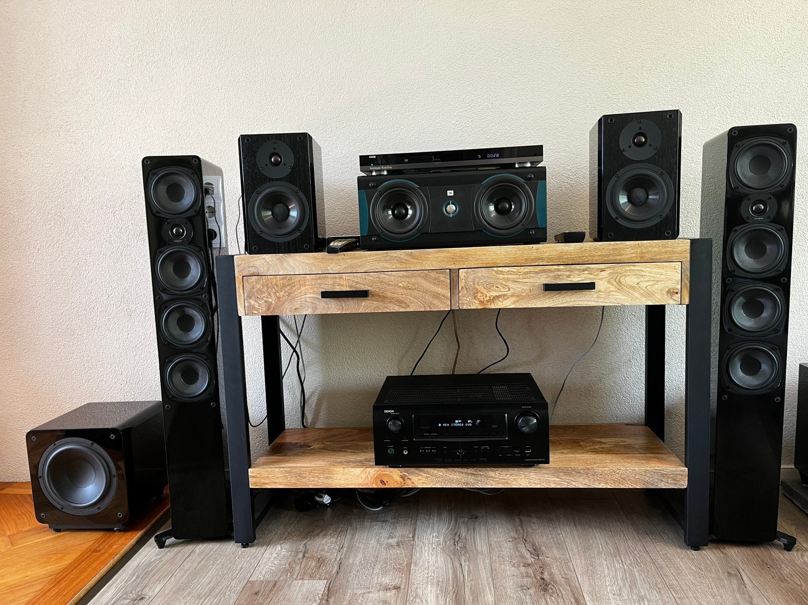 Complete 5.1 Set – Denon, Tangent, JBL, Yamaha & Streaming, Audio, Tv en Foto, Home Cinema-sets, Gebruikt, 70 watt of meer, 5.1-systeem