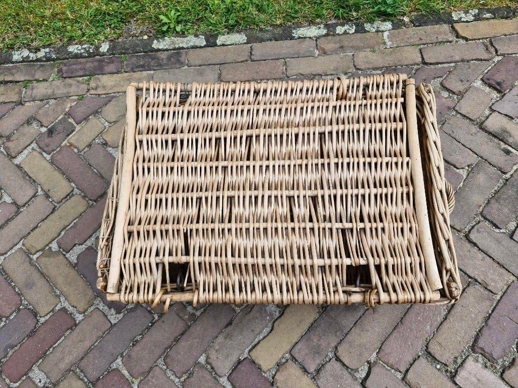 prachtige grote oude wasserette mand, Ophalen, Gebruikt, Mand, Riet