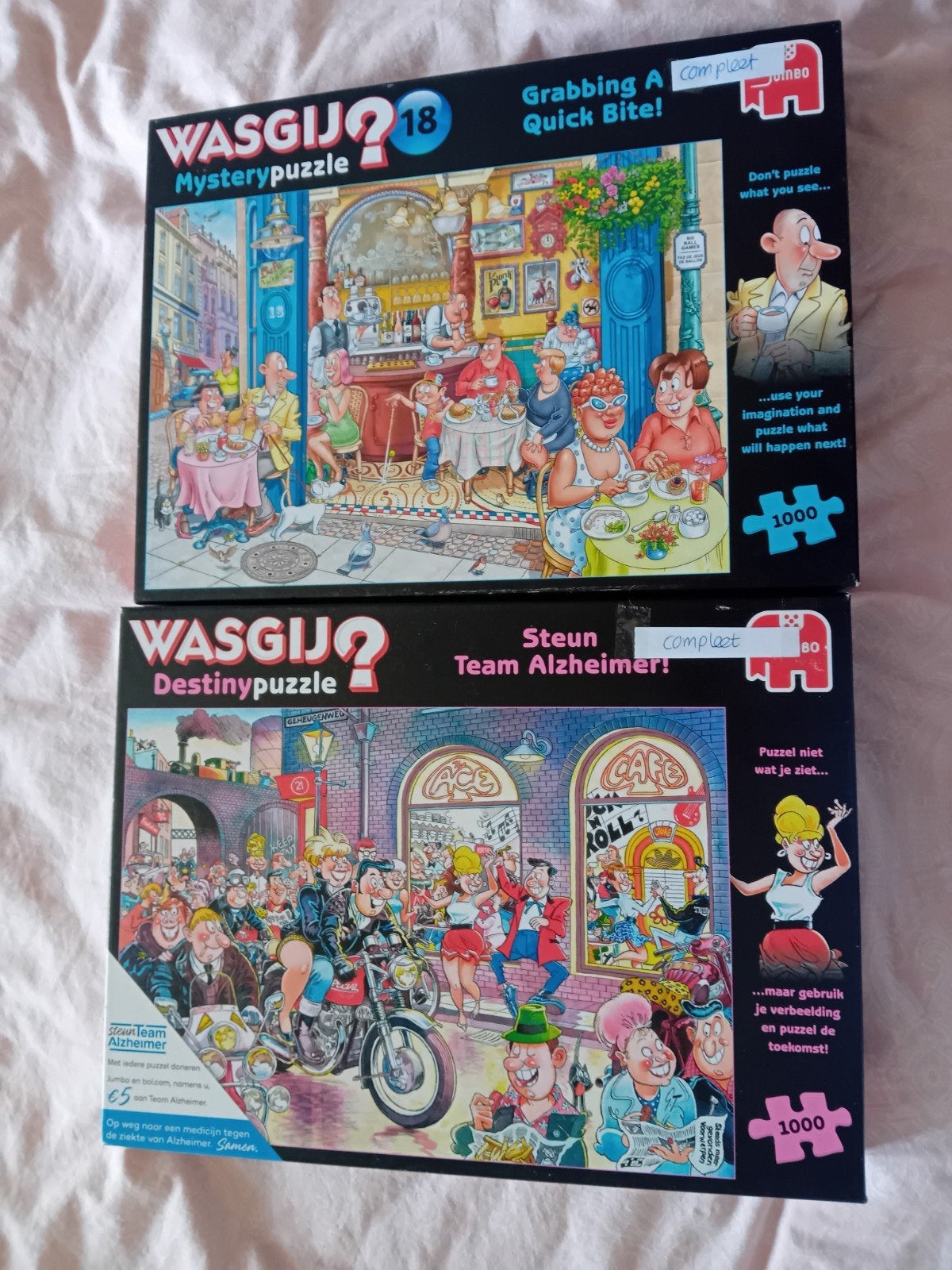 2 wasgij puzzels., Ophalen, 500 t/m 1500 stukjes, Zo goed als nieuw, Legpuzzel