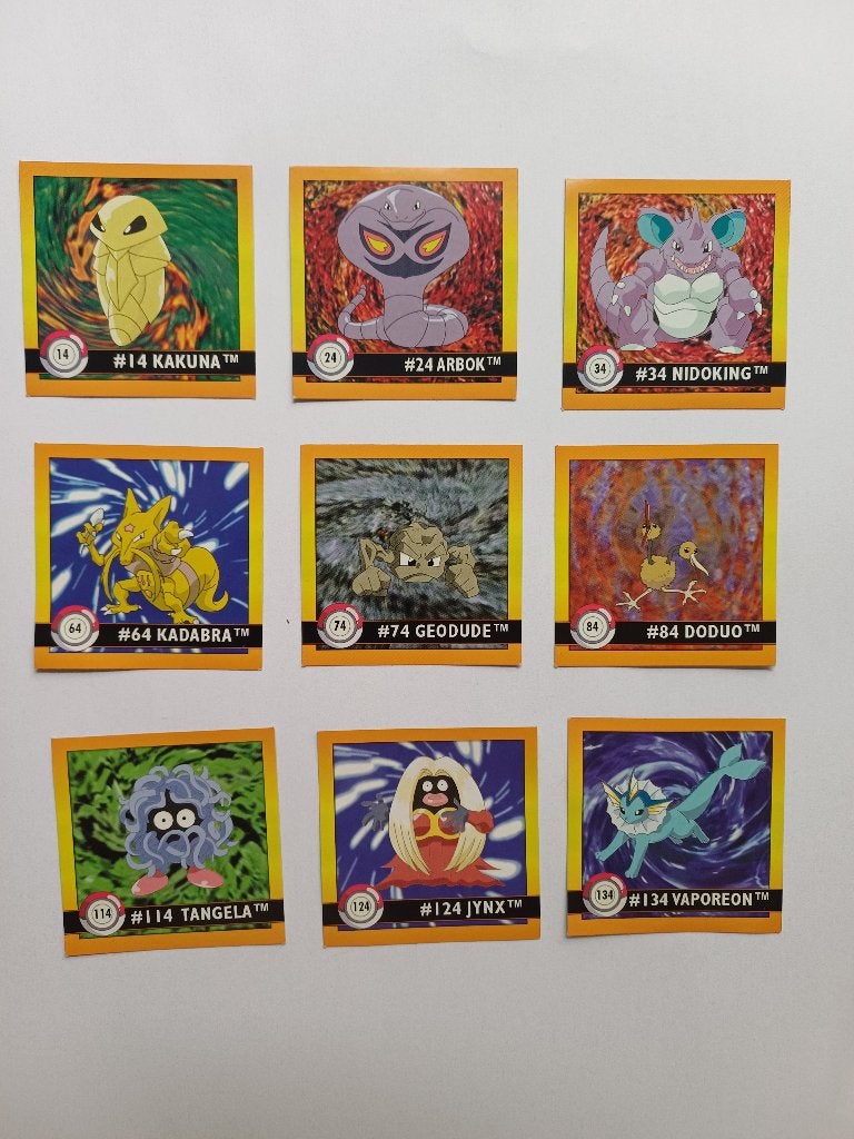 Pokémon - 9st.Artbox Stickers Series 1 (1999)- Set/p.stuk!, Verzenden, Zo goed als nieuw, Overige typen