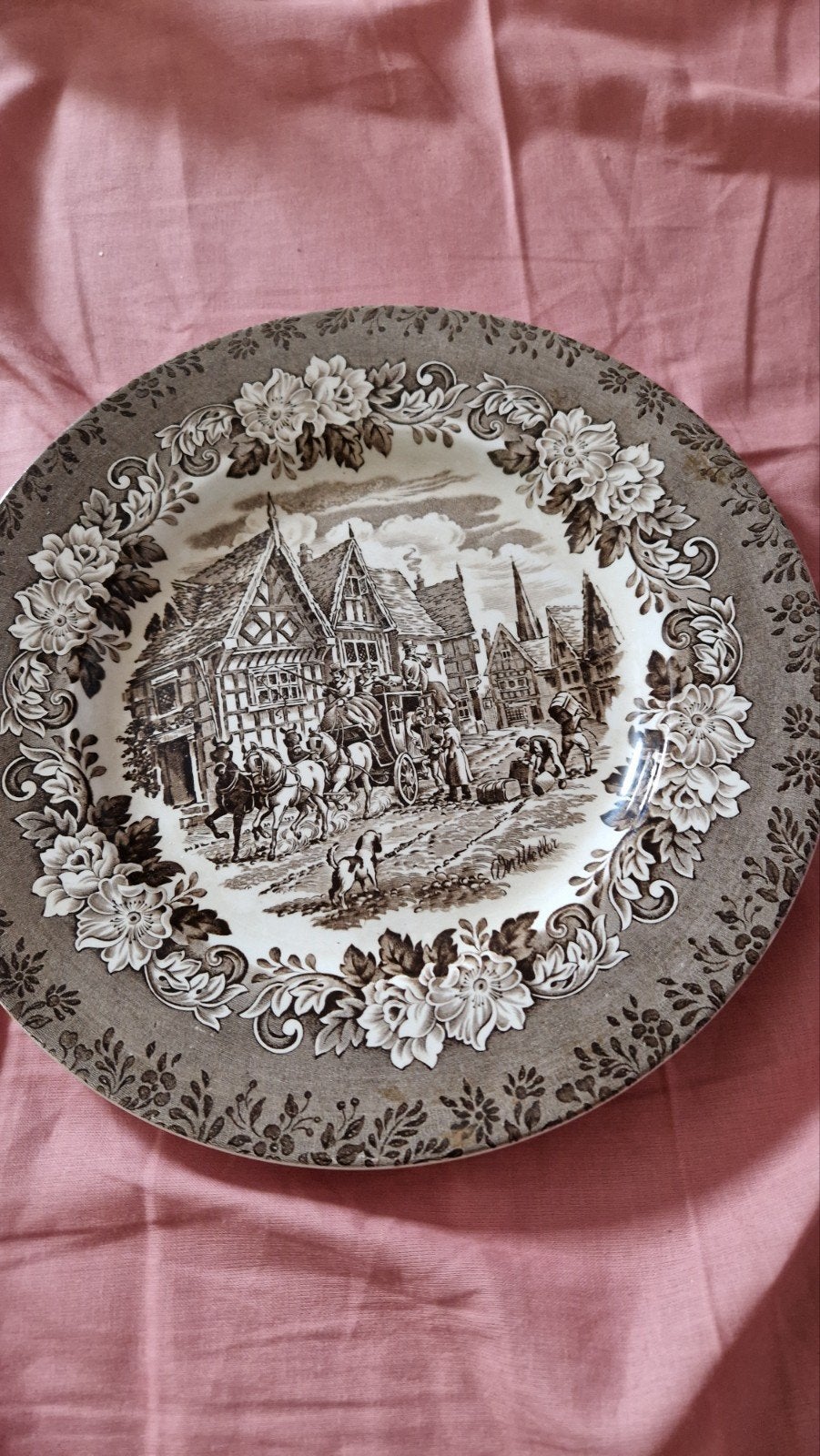 Antiek Dickens Serie Bord - Engelse Ironstone, Ophalen of Verzenden