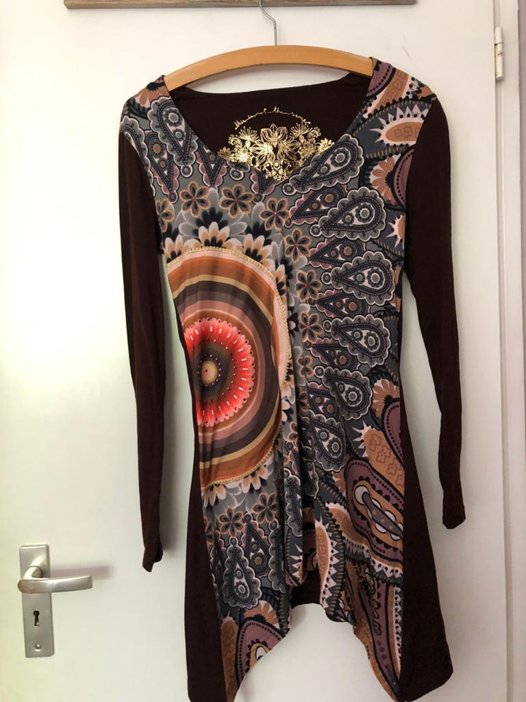 Mooie tuniek van Desigual, maat 36 S.  Amper gedragen!, Bruin, Ophalen of Verzenden, Zo goed als nieuw, Maat 36 (S)