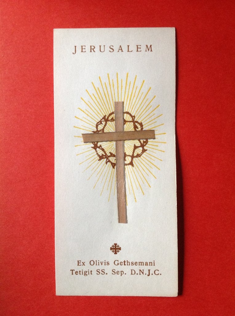 Relikwie Reliek Jerusalem Ex Olivis, Ophalen of Verzenden, Gebruikt, Kaart of Prent, Christendom | Katholiek