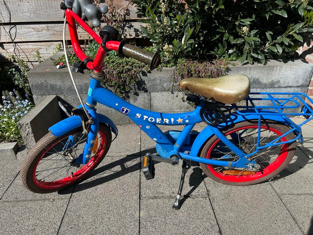 Leuke 16 inch kinderfiets met zijwieltjes, Ophalen of Verzenden, Gebruikt, 16 tot 20 inch, Zijwieltjes