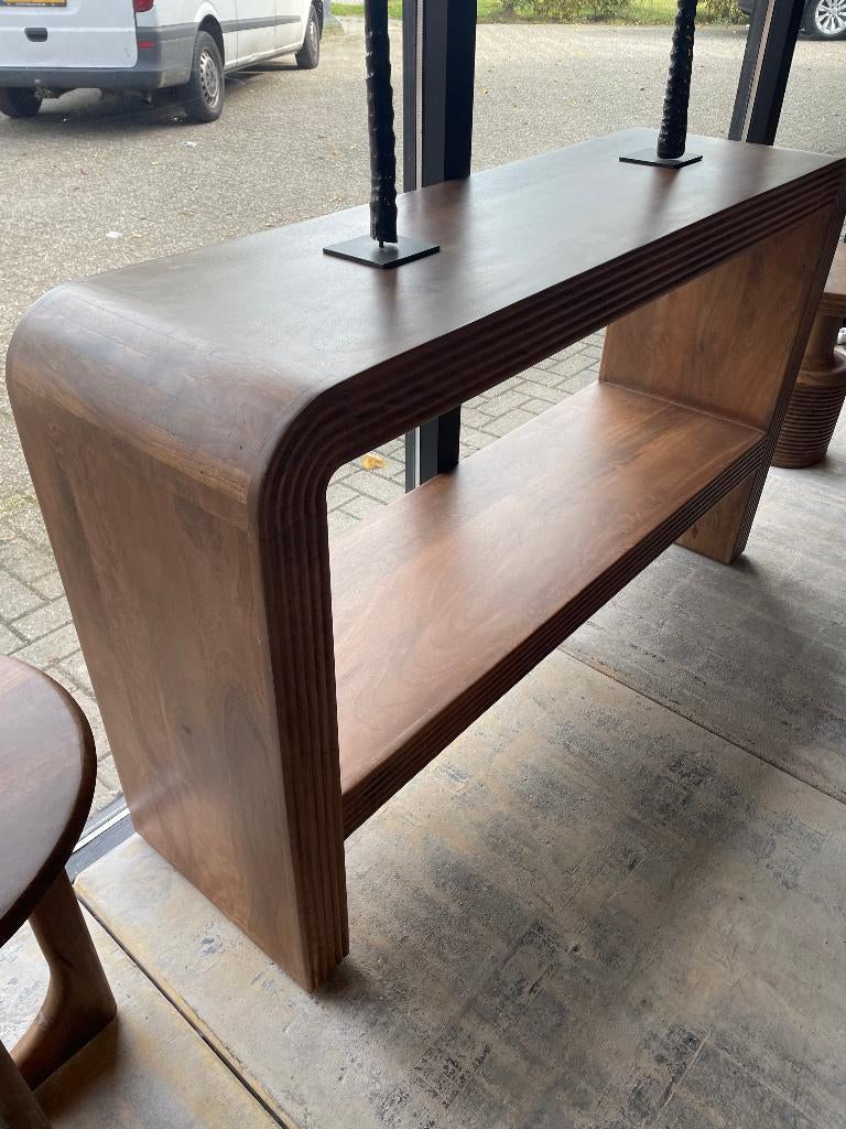 LEEGVERKOOP JAPANDI WANDTAFEL MANGO WALNOOT CHEFMEUBEL 499!, Bruin, Nieuw, Ophalen of Verzenden, Modern
