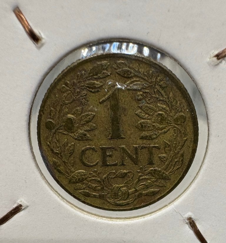 Nederland 1 Cent 1943 GEEL- Koningin Wilhelmina, Postzegels en Munten, Ophalen of Verzenden, Koningin Wilhelmina, 1 cent, Losse munt