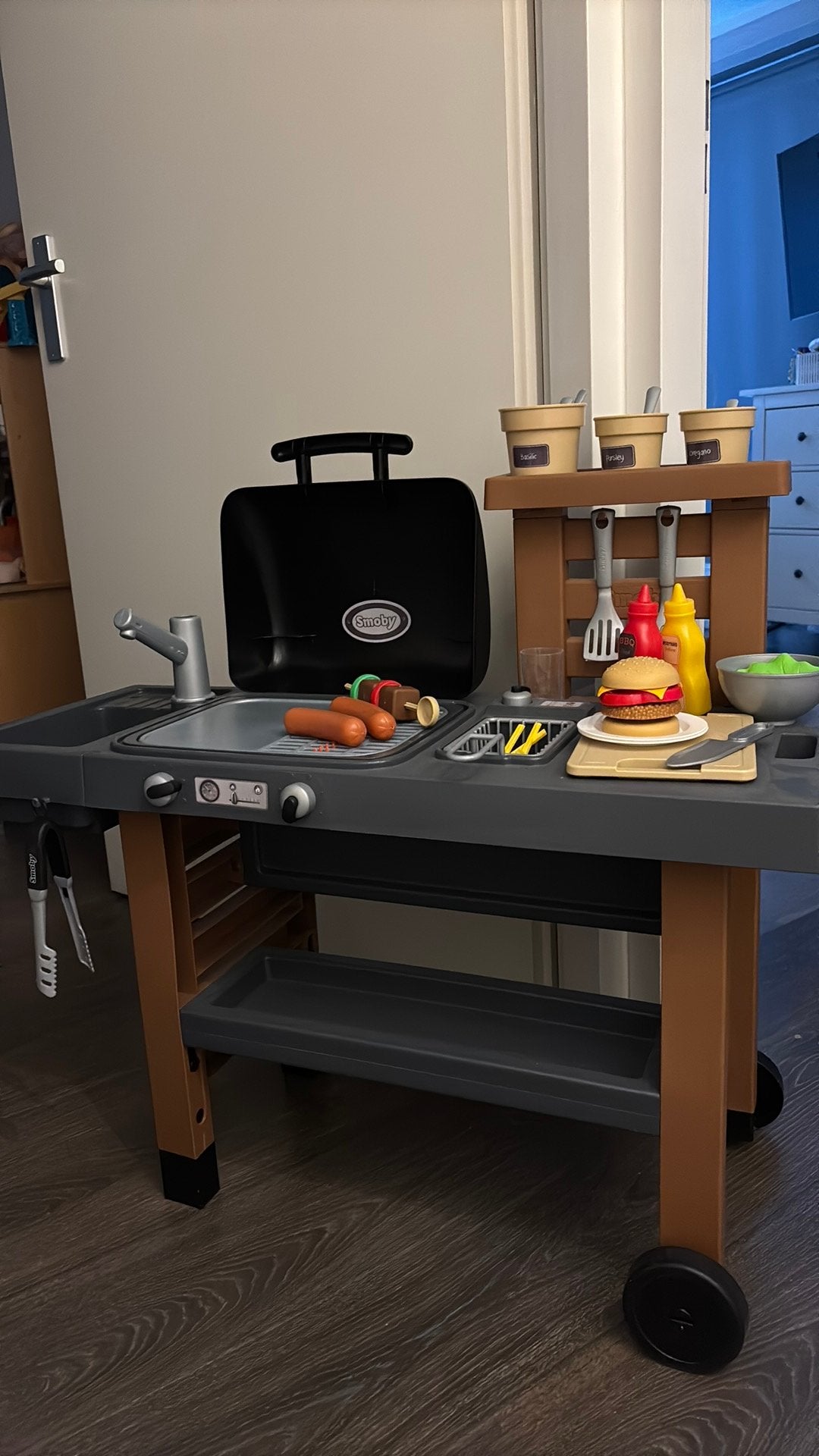 Smoby kinder bbq buitenkeuken, Ophalen, Zo goed als nieuw