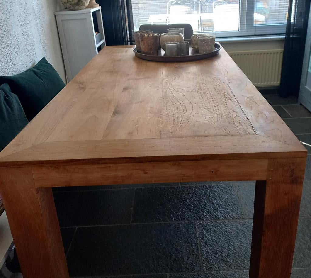 Teakhouten tafel, Huis en Inrichting, Tafels | Eettafels, Ophalen, 50 tot 100 cm, Zo goed als nieuw, 150 tot 200 cm