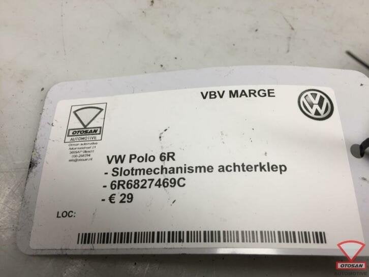 vw polo 6r slotmechaniek achterklep opener 6r6827469c, Gebruikt, Volkswagen, Volkswagen AG, Berliner Ring 2
38440  Wolfsburg, DE