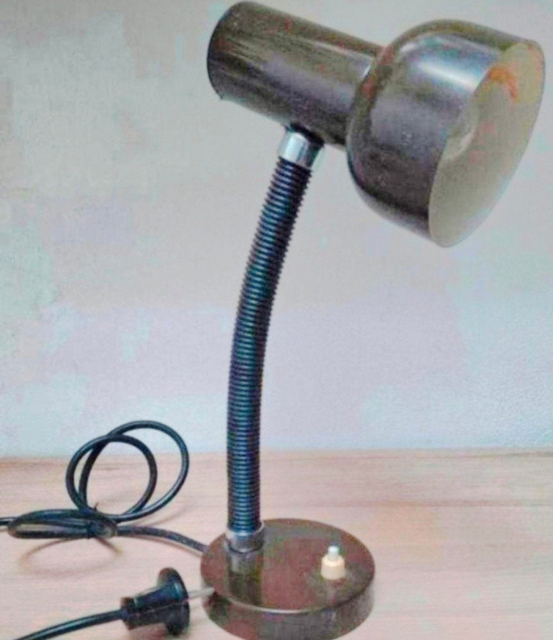 Bruine vintage bureaulamp., Ophalen of Verzenden, Bureaulamp, Vintage