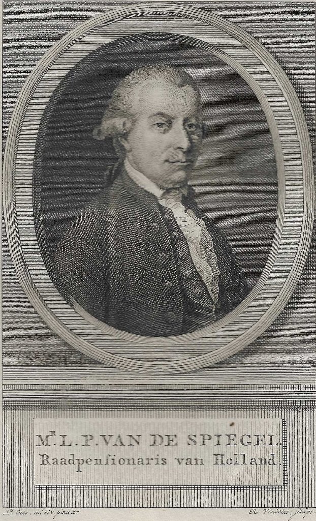Portret Mr. L.P. van de Spiegel. Raadpensionaris van Holland, Portret, Ophalen of Verzenden, 14 cm, 9 cm