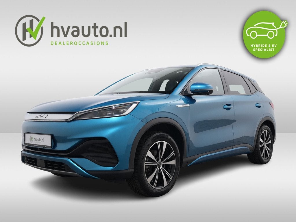 BYD ATTO 3 DESIGN 204PK 60 KWH FACELIFT SOH 100% | Panoramad, Auto's, BYD, Gebruikt, Blauw, 204 pk, SUV of Terreinwagen