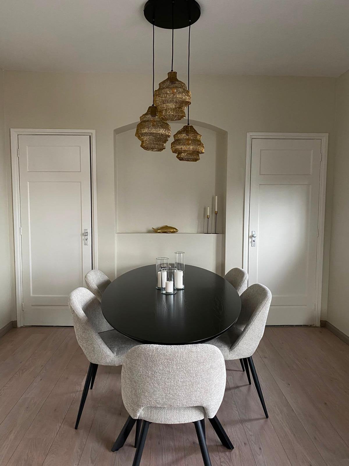 eettafel ovaal mdf zwart 220x100 cm, Huis en Inrichting, Tafels | Eettafels, Ophalen, 100 tot 150 cm, 200 cm of meer, Zo goed als nieuw