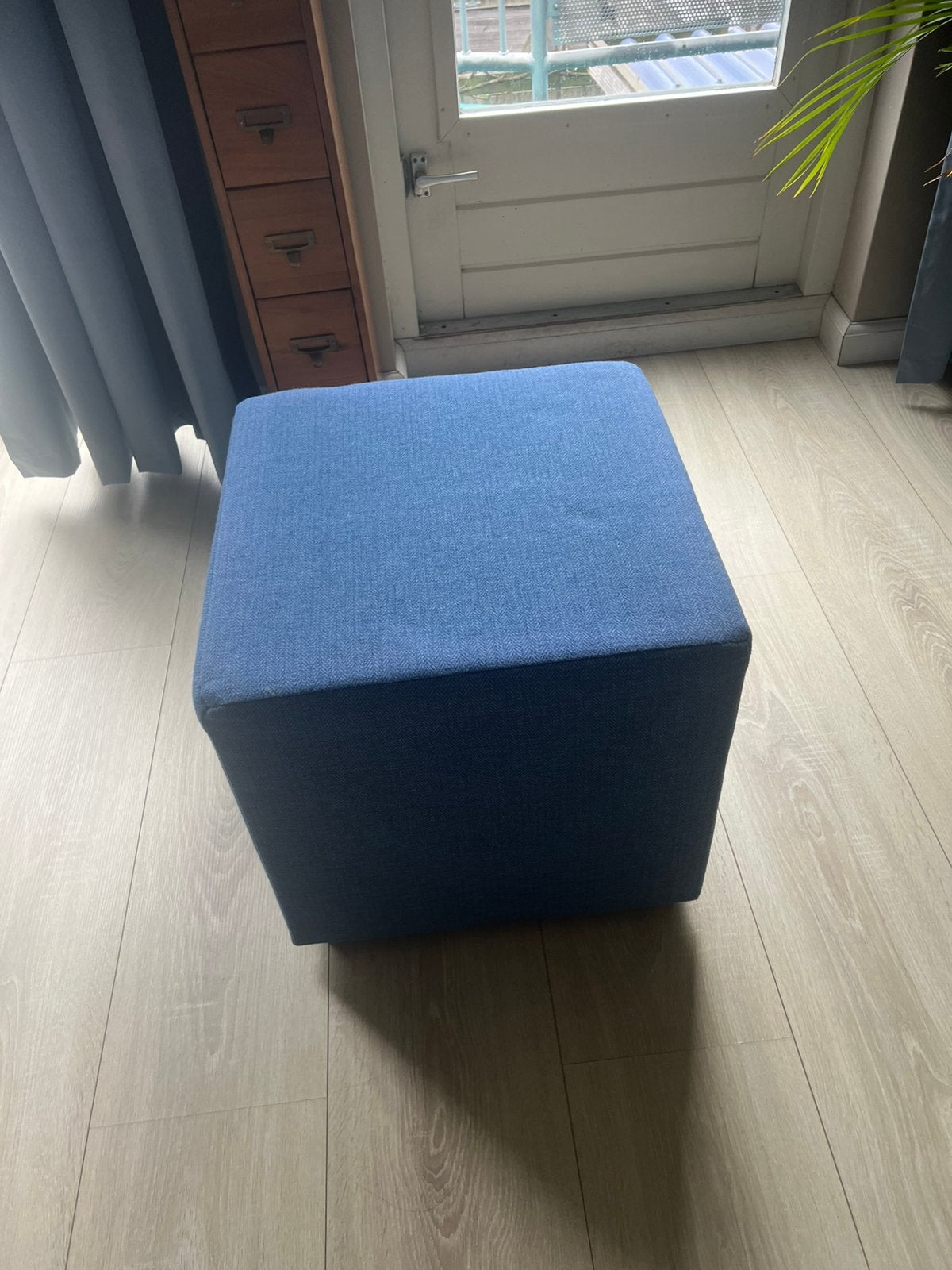 Voetbank/poef, Ophalen, Zo goed als nieuw, Rond, Minder dan 50 cm